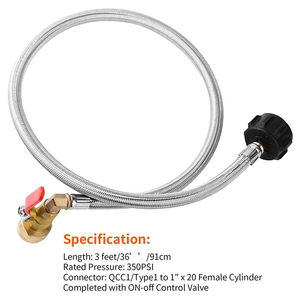 1 LB ON-OFF Control Valve QCC/Type1 Inlet Smooth Surface <strong>Propane</strong> <strong>Refill</strong> <strong>Adapter</strong> Gas Tank Grill <strong>Adapter</strong> Extension Pipe Fittings - Product Image 2