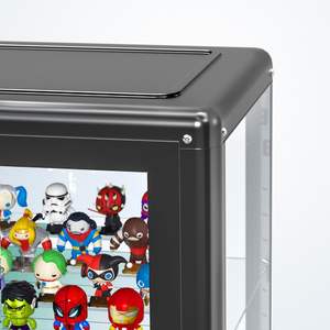 Vetrina in vetro con immagine a vista completa commerciale per negozio di gioielli, ripiano regalo antipolvere, ripiano in vetro verticale con cornice in alluminio - Product Image 4