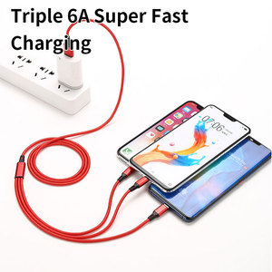 Multi-charging <b>Cable</b> 3-in-1 Braided Charging <b>Cable</b>. Multi-<b>USB</b>, Fast Charge <b>Cables</b> for iPhone SamSung - Product Image 4
