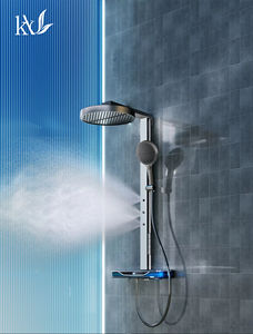 Ensemble de robinetterie de douche thermostatique intelligente Yake avec LED, design moderne, jet de pluie et massage, <span class=keywords><strong>grand</strong></span> rangement, cartouche entièrement céramique pour appartements - Product Image 2