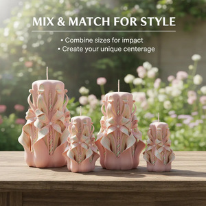 เทียนแกะสลักด้วยมือสุดสร้างสรรค์งานศิลปะเทียนกลิ่นหอมโรแมนติกเทียนหอมในร่มของตกแต่งบ้าน - Product Image 4