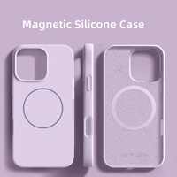 GSCASE Etui en silicone liquide pour téléphone Chargement sans fil Etui en silicone pour IPhones 15 Pro Max 16 Pro 17 Air 13 Pro Max