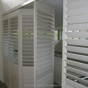 Porte pliante en bois massif au design moderne, fenêtre à persiennes rétractables, volet accordéon pour salle de bain, chambre, hôtels, fini - Product Image 6