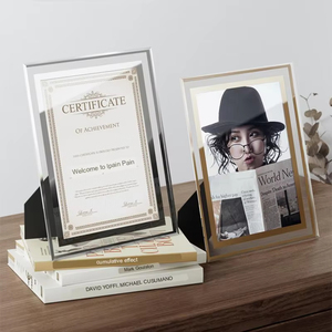 Wholesale Factory Modern Table Photo <b>Frame</b> A4 Creative Transparent Crystal Glass Photo Picture <b>Frame</b> - Product Image 4