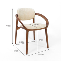 Chaises de salle à manger en bois massif avec revêtement et dossier en PU pour hôtels, restaurants, mobilier moderne de haute qualité de style nordique