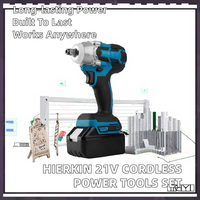Ensemble d'outils électriques sans fil multi-usages industriels/DIY HIERKIN 21V avec batterie lithium rechargeable, garantie 1 an
