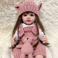 Poupée Bébé Reborn Fille Betty de 22 Pouces en Silicone Vinyle Corps Entier, Réaliste, Poupée Fille sur Pied avec Longue Perruque Cheveux Bonecas Reborn
