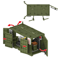 En gros Blocs de construction miniatures et accessoires pour la construction de salles de jeu, de bases et de conteneurs tactiques des forces spéciales, thème armes de guerre et maisons
