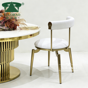 Rembourrage de chaise de salle à manger de cadre d'acier inoxydable de restaurant de salle à manger - Product Image 3