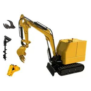 Miniexcavadora eléctrica con control remoto inteligente marca ANTS con martillo hidráulico