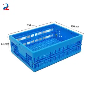 Wholesale Factory Supply 530*410*175mm Vegetable Foldable Plastic Vegetable Storage Crate