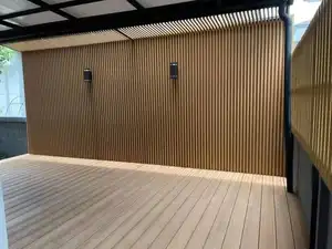 Eco-friendly Wall Panels Bamboo Wooden Plastic 3D Decorative Design Moulding Wpc Fluted Outdoor