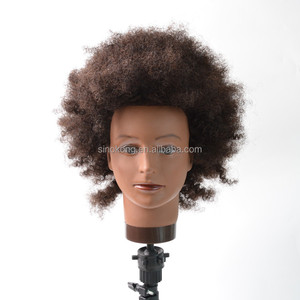 Wholesale Hair Dressing Headform 100% Human Hair Curly <strong>Hairdressing</strong> Afro <strong>Training</strong> Mannequin <strong>Head</strong> - Product Image 1