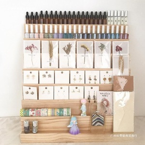 <b>Stepped</b> Wall Shelf Wood 4 Tier Display Rack For Jewelry Thangka Cards Phone Storage Organizing Rack - Product Image 3