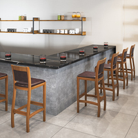American Vintage Arthropod Bar Chair Bois Massif Cuir Doux Design Confortable pour Hôtels Modernes Restaurants Gymnases-Échantillons Gratuits