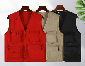 Gilet Multitasche Autunnale in Poliestere Cotone Antipiega con Cerniera e Scollo a V, Personalizzabile con Logo Ricamato, per Volontari, Consegna ODM, <span class=keywords><strong>Chauffeur</strong></span>, OEM - Product Image 3