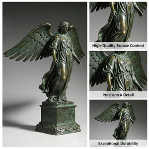 Sculpture en bronze grandeur nature de la déesse de la victoire aux ailes écartées, statue d'art métallique, décoration de jardin extérieur, cadeau - Product Image 4