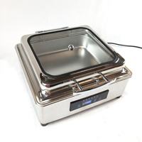 Ensemble de réchauds électriques décoratifs pour buffet, couvercle transparent suspendu, acier inoxydable, commercial pour restaurant, hôtel, OEM ODM