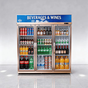 Refrigerador Comercial para Supermercados, Refrigerador <span class=keywords><strong>de</strong></span> Exhibición con Enfriamiento por Aire para Bebidas, <span class=keywords><strong>CocaCola</strong></span>, Pepsi, Otras Bebidas y Helados, para Uso en Tiendas - Product Image 1