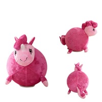 Ballon rebondissant en peluche en forme d'animal, jouet gonflable, cheval rebondissant avec housse en tissu, ballon de fitness à lancer à la main pour 0-24 mois, 31-50 cm