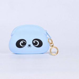 New <b>Cute</b> Silicone Makeup Bag Cartoon <b>Bear</b> with Keychain Soft Cotton Wallet Wholesale - Product Image 1