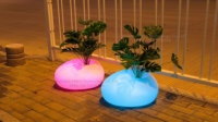 Pot de fleurs LED RGB en plastique, jardinière illuminée pour extérieur, décoration de jardin et de patio