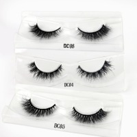 Cils de vison dramatiques moelleux marque privée fait à la main vrais cils de fourrure pleine bande cils de vison naturel avec boîte personnalisée