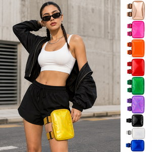 Wholesale PU Laser Thigh Pouch Women Fashion Leg Bag Festival Waist Pack with Custom Logo Service - Product Image 5
