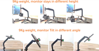 Support de moniteur unique réglable FocusMount bras de moniteur à ressort à gaz à mouvement complet