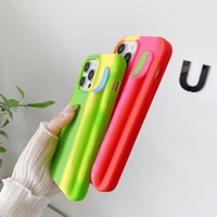 Coque de téléphone colorée dégradée rouge et verte de la marque Fashion IDEAL pour iPhone 12 13 14 15 16 17 Pro Max Plus 17 Air 17 Pro