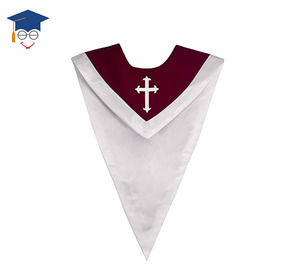 Stola <span class=keywords><strong>da</strong></span> <span class=keywords><strong>Coro</strong></span> a Forma di V con Croce per Adulti Reversibile Unisex per Chiesa - Product Image 3