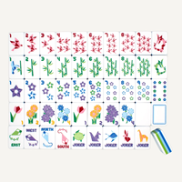 Jeu de tuiles de mahjong américaines en acrylique pour la fête des mères, 160 pièces, gravées de tulipes origami, avec tapis, cadeau