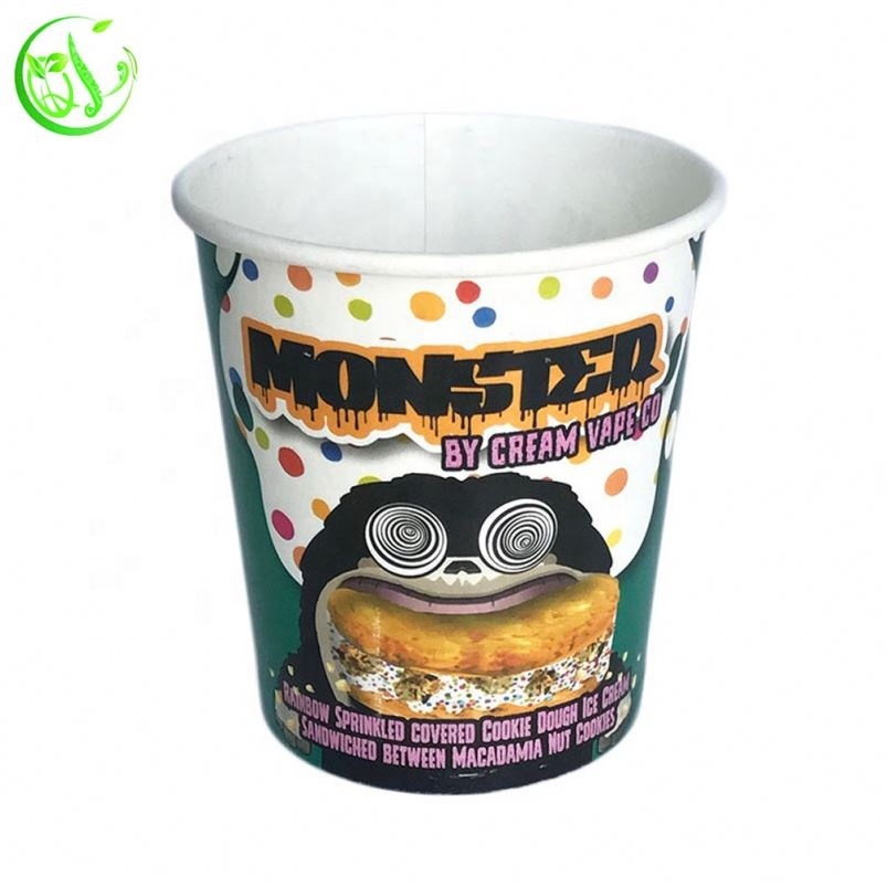New Design Disposable Custom Logo 16 oz Ice Cream Paper Cup With Lid