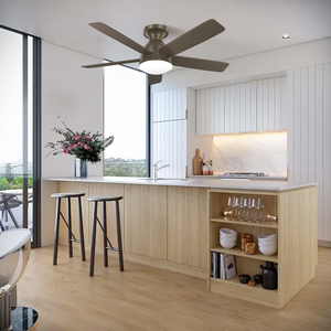 Moderno inteligente 44 pulgadas 5 aspas negro Dc Motor Led ventilador de techo con ventilador de techo de perfil bajo con luces y control remoto para el hogar - Product Image 3