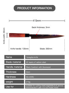 Premier Luxe Single Convel Slicing Vg10 <span class=keywords><strong>Sashimi</strong></span> Mes Met Bluing Speciale Patronen Japans Tonijn Zalmmes - Product Image 4