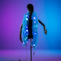 Écharpe en plumes de dinde Chandelle lumineuse à LED épaisse de 40g pour Carnaval, Halloween, Mariage, Fête, Décoration de scène et Costume