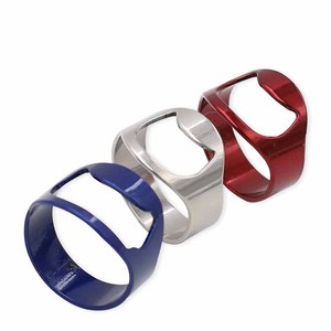 Abridor de Botellas de Anillo de Acero Inoxidable, Abridor de Botellas de Cerveza con Forma de Dedo, Colorido para Fiestas, Suministros para Regalos (Negro, Plateado, Rojo, Amarillo, Azul) - Product Image 2
