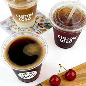 Vasos de Plástico Transparente para Café con Tapa y Pajita, Vasos Desechables para Postres de 12oz, Contenedor para Bebidas Frías de 90mm para Uso en Cafeterías - Product Image 2