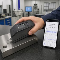 Medidor de rugosidad de superficies inteligente con aplicación para smartphone, Bluetooth 5.0, plataforma IoT en la nube, unidad de control + sensor, medición de perfil Ra Rz