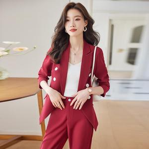 Pantalons de mode pour femmes de haute classe, de haute qualité, pour occasions formelles, costume à manches longues, costume d'affaires, ensemble deux pièces - Product Image 4