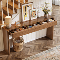Table console en bois massif avec tiroirs, table d'appoint pour entrée et couloir, table murale décorative pour salon, table d'appoint de canapé, mobilier de maison
