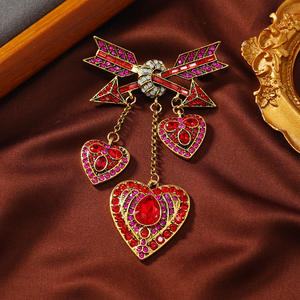 Doux Cupidon Coeur Flèche Broche Vintage Flèche À Travers Le Coeur <span class=keywords><strong>Frange</strong></span> Broche Saint Valentin Cadeau pour Couple - Product Image 4
