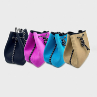 Sac de plage en néoprène perforé, imperméable, grande capacité, sac à bandoulière avec pochette assortie