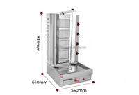 Grill à shawarma commercial à trois/quatre/cinq têtes, de style moyen-oriental, alimenté au gaz, en acier inoxydable, équipement de cuisine rotatif