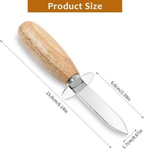 Stainless Steel Open oyster <b>Knife</b> With Wood Handle for Seafood <b>Tools</b> - Product Image 3