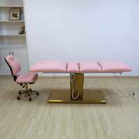 Modèle personnalisé chaud rose 3 moteurs télécommande base en métal salon de beauté lit de massage des cils électrique couleur en option