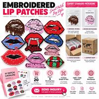 Patch brodé thermocollant ou à coudre en forme de lèvres, motifs baiser, rouge, rose, léopard, cerise, doré, mignon, vente en gros