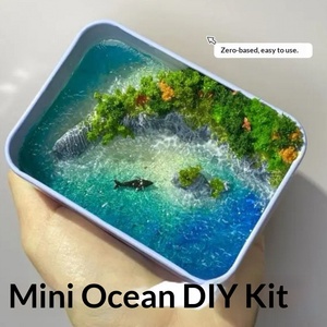 Kit de matériaux pour modèle artisanal de paysage marin miniature carré, paysage marin, micro-paysage, petits ornements - Product Image 3