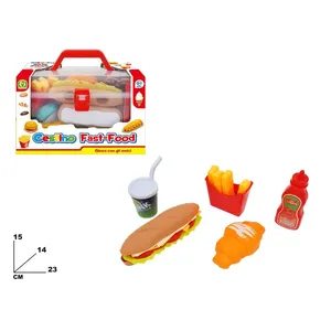 Fast <b>Food</b> Basket Toy Set With Burger Fries Drink And Ketchup <b>For</b> <b>Kids</b> <b>Play</b> Kitchen - Product Image 1