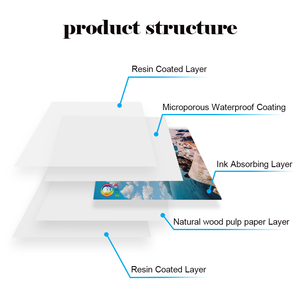 M R.R Papel fotográfico de inyección de tinta de brillo satinado RC recubierto de resina 100 hojas 260gsm 3R 4R 5R - Product Image 3